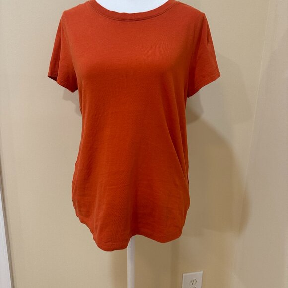 Madewell Tops - MADEWELL Vinatge Crewneck Cotton T-Shirt Womens Size Sm Burnt Orange Lightweight